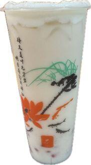 Jasmine Milk Tea with form and boba