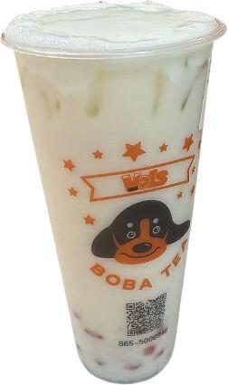 Cheese Cloud  Jasmine Milk  Tea with Peach Boba